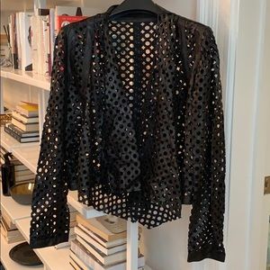 Perforated leather jacket